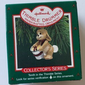 NWT - Hallmark Ornaments - 1987 Thimble Drummer Rabbit Collector's Series #10